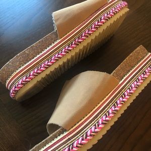 Slide Platform Sandals Pink & Brown Size 7